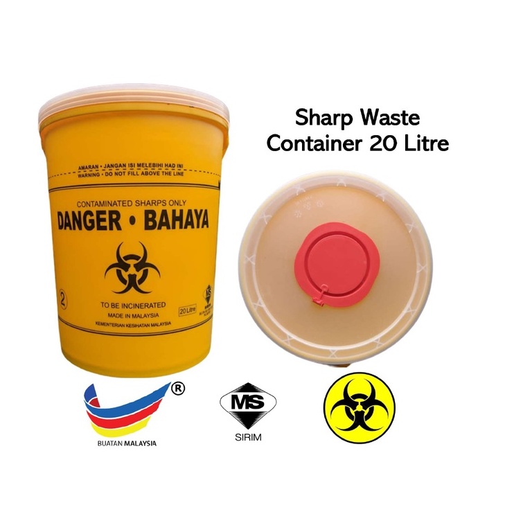 Sharp Bin Containers 20 Litres Biohazard Waste Shopee Malaysia