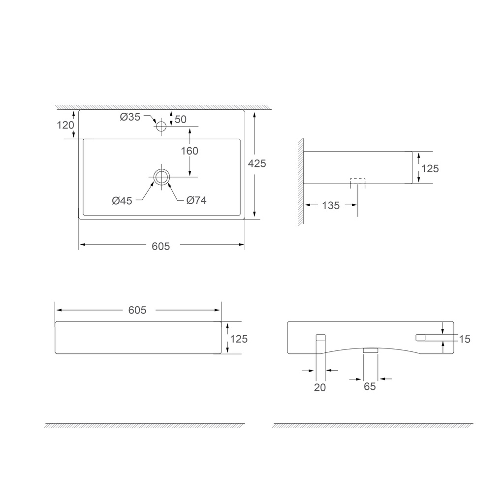 SORENTO SRTWB1516BL TOILET BASIN SET Black Colour Ceramic Counter Top