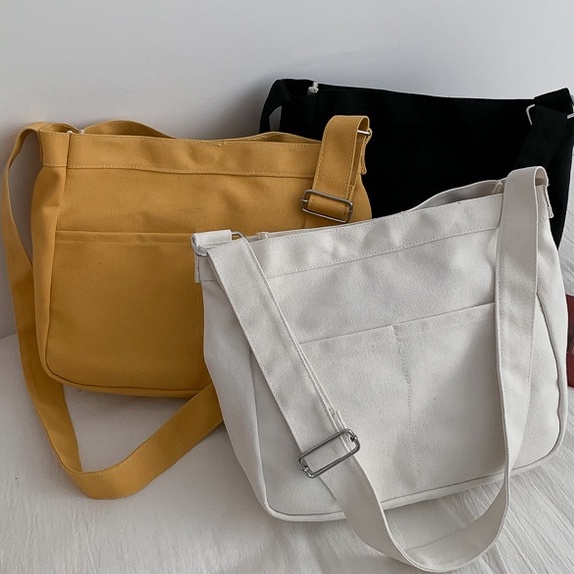 WBT094_Erick Canvas Bag Totebag Sling Tote Ulzzang Bag Canvas Tote Bag
