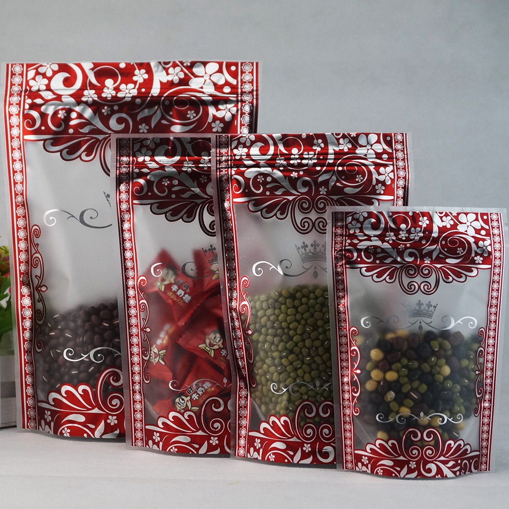 Kitchen Food Storage Pouches, Stand Up Sachets 100pcs Resealable Matte