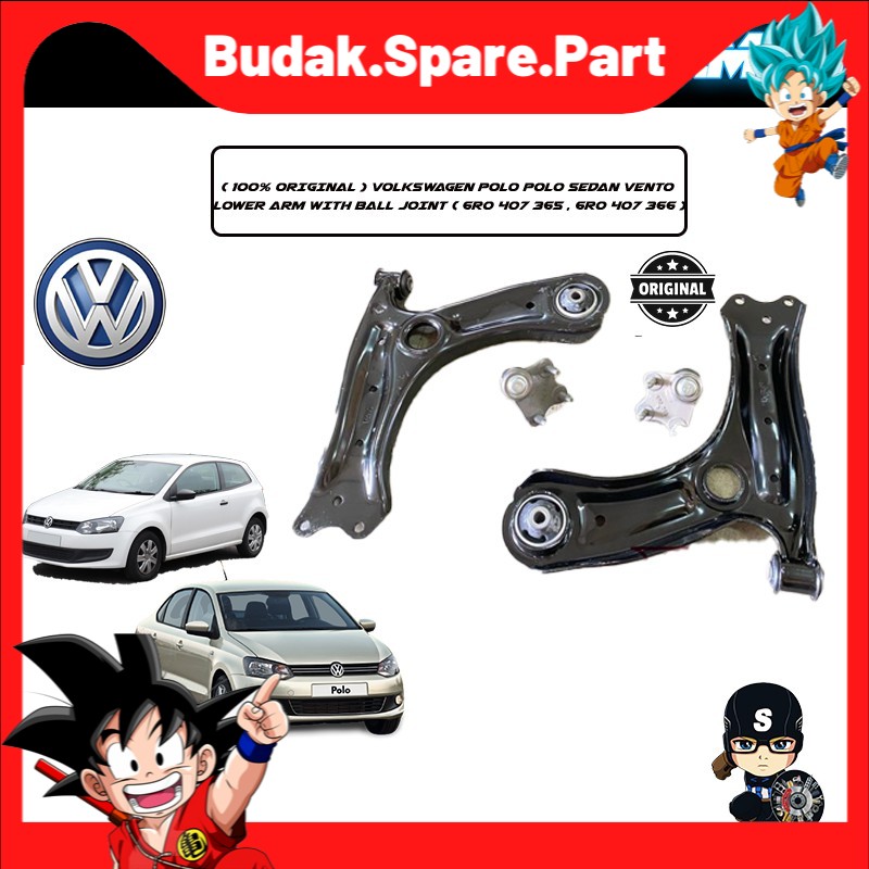 ( 100 ORIGINAL ) VOLKSWAGEN POLO POLO SEDAN VENTO LOWER ARM WITH BALL JOINT ( 6R0 407 365 , 6R0