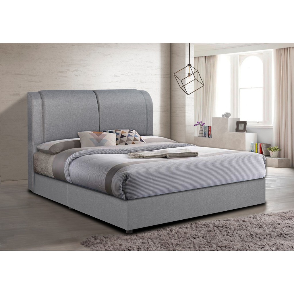 Sarina Upholstered Queen Divan Bed. Modern Contemporary Design with Thick Cushion 42" High