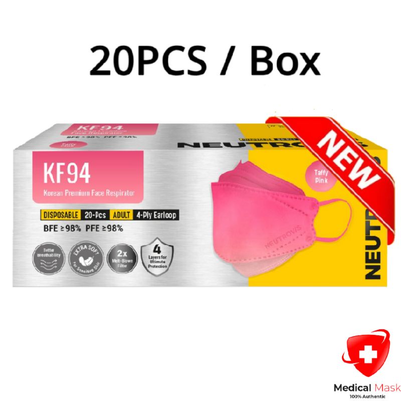 Neutrovis KF94 Taffy Pink Medical Face Mask / Neutrovis KF94 Mask
