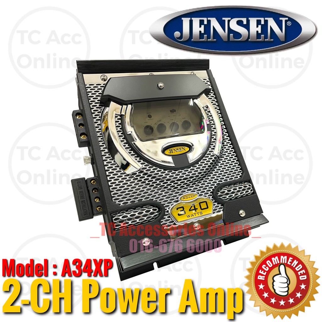 JENSEN Car Amplifier 340Watts 2CH Channel High Performance Power Amp