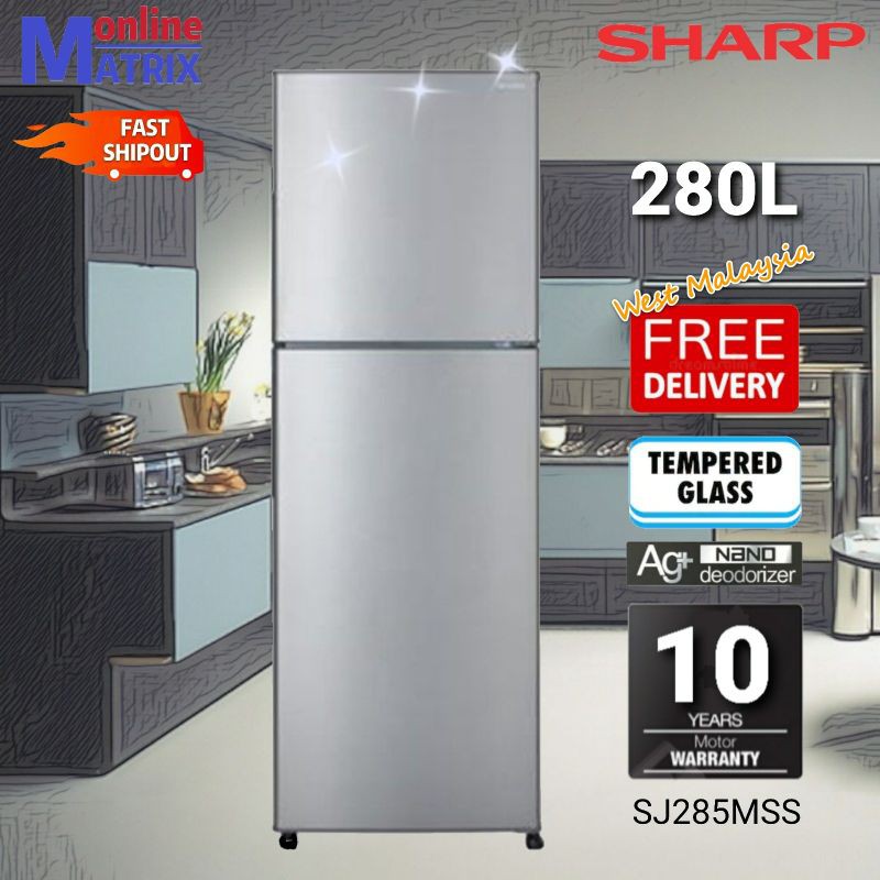 SHARP 2 Door Fridge SJ285MSS Shopee Malaysia