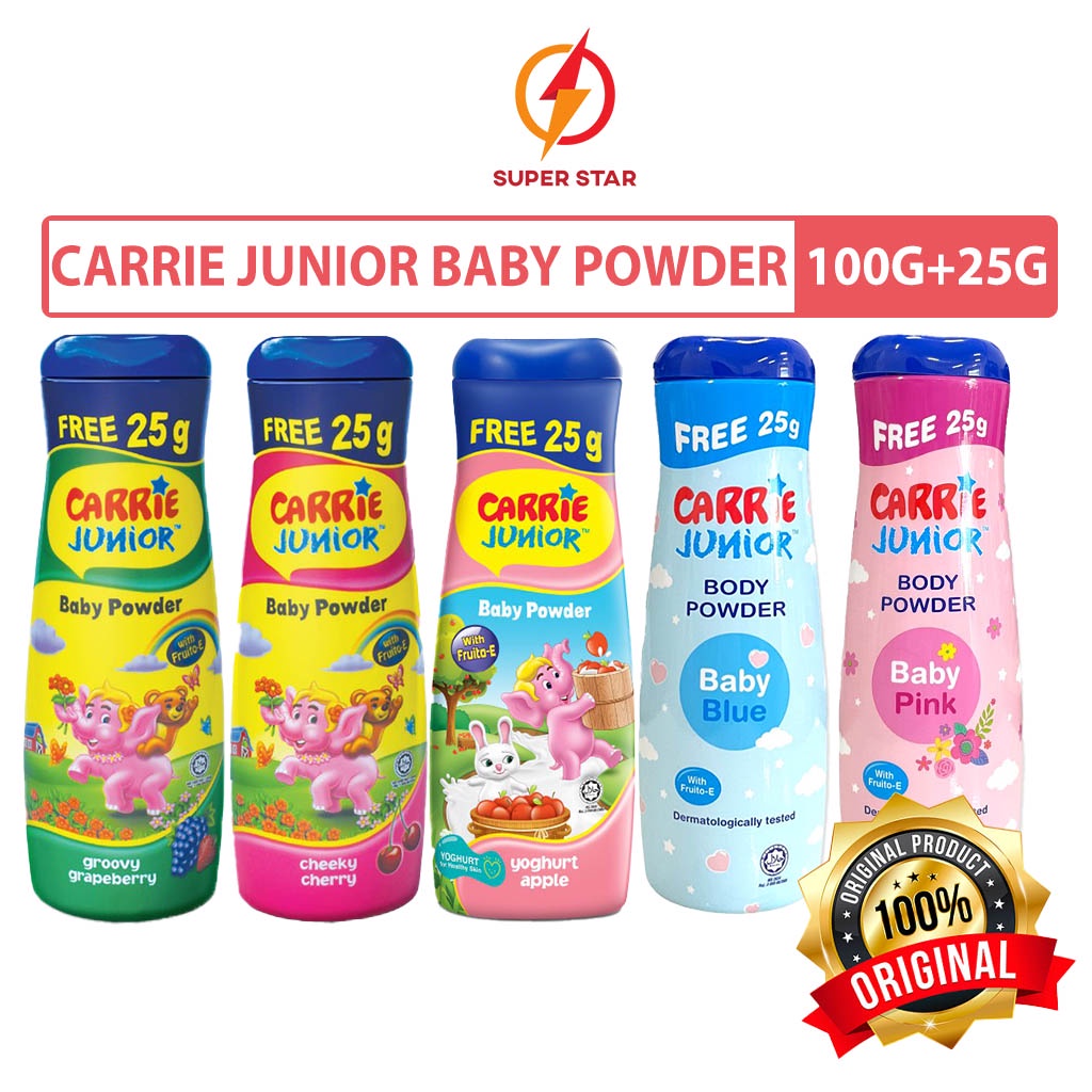 Carrie Junior Baby Powder 125g (Cheeky Cherry/Groovy Grapeberry/Yoghurt