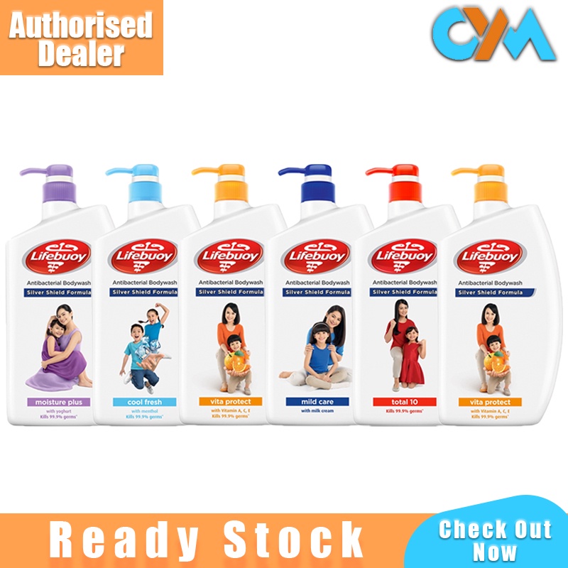 Lifebuoy Shower Gel 500ml Vitamin A C E Antibacterial Kills Germs Total