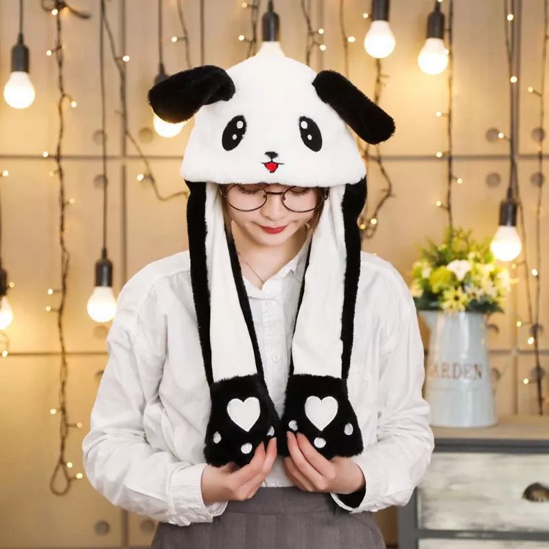 Panda Hats Led Funny Rabbit Bunny Hat Ear Light Up Move Dance Shopee Malaysia