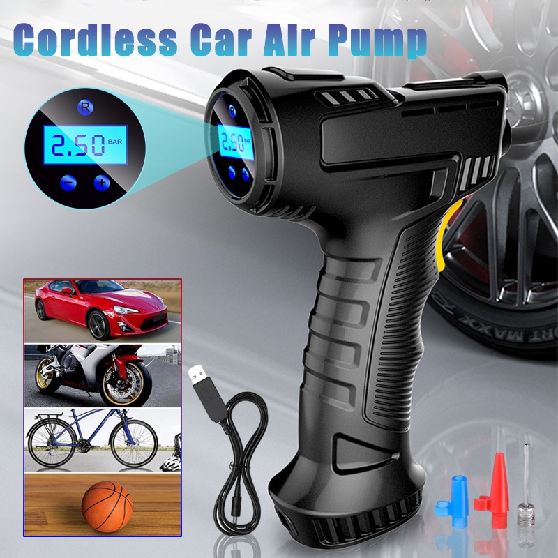 Portable Car Tyre Air Pump Tire Automatic USB Rechargeable Inflatable