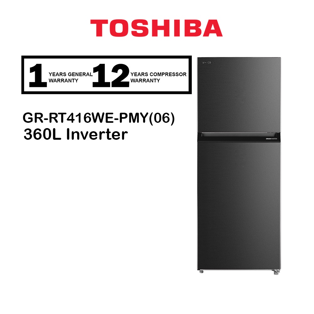 TOSHIBA 360L Inverter 2 Doors Fridge GRRT416WEPMY(06) / GRRT416WE