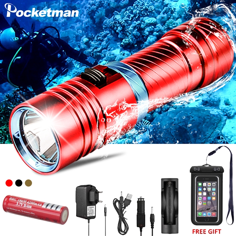 XML2 Diving Flashlight 15000LM Scuba Flashlight LED 200M Underwater