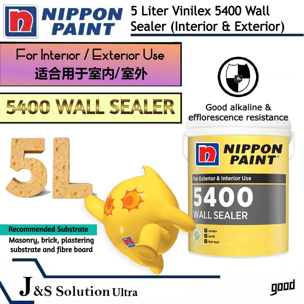 5 Liter Nippon Vinilex 5400 Wall Sealer Interior & Exterior Wall Sealer