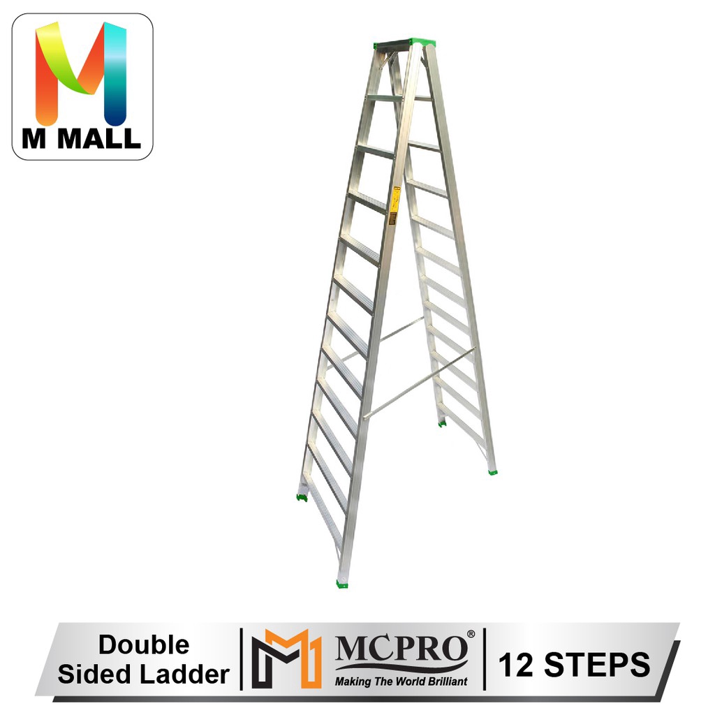 MCPRO Aluminium Double Sided Ladder 12 Steps Tangga Shopee Malaysia