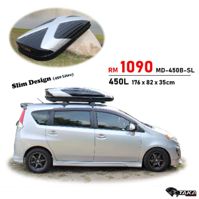 TAKA MD420 Car Roof Box [Explorer Series] [XL Size] [Glossy Black] Cargo ROOFBOX Shopee