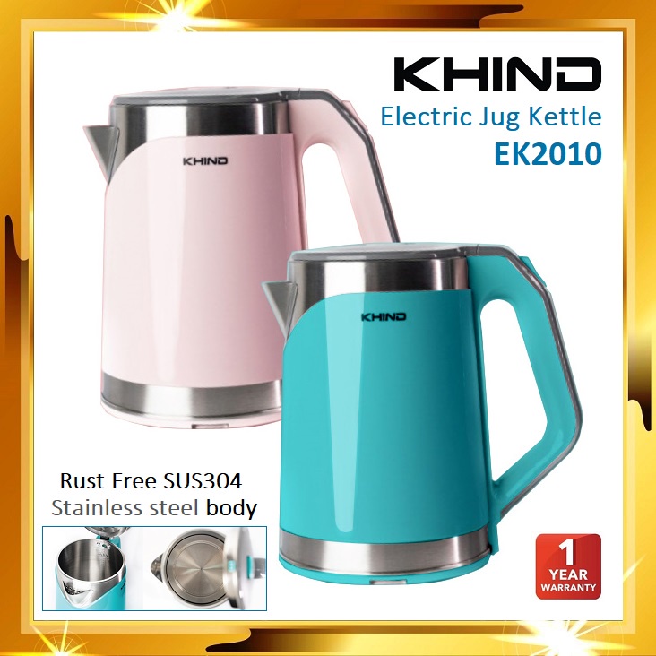 KHIND 2.0L CORDLESS JUG KETTLE EK2010 ( NEW 2022 MODEL ) / EK18SS Cerek