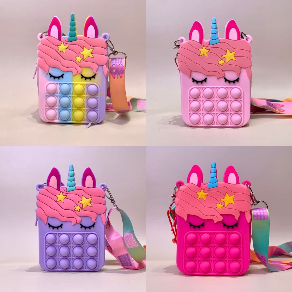 Pop It Sling Bag Silicon Toys Kids Cute Perempuan Sling Bag Purse