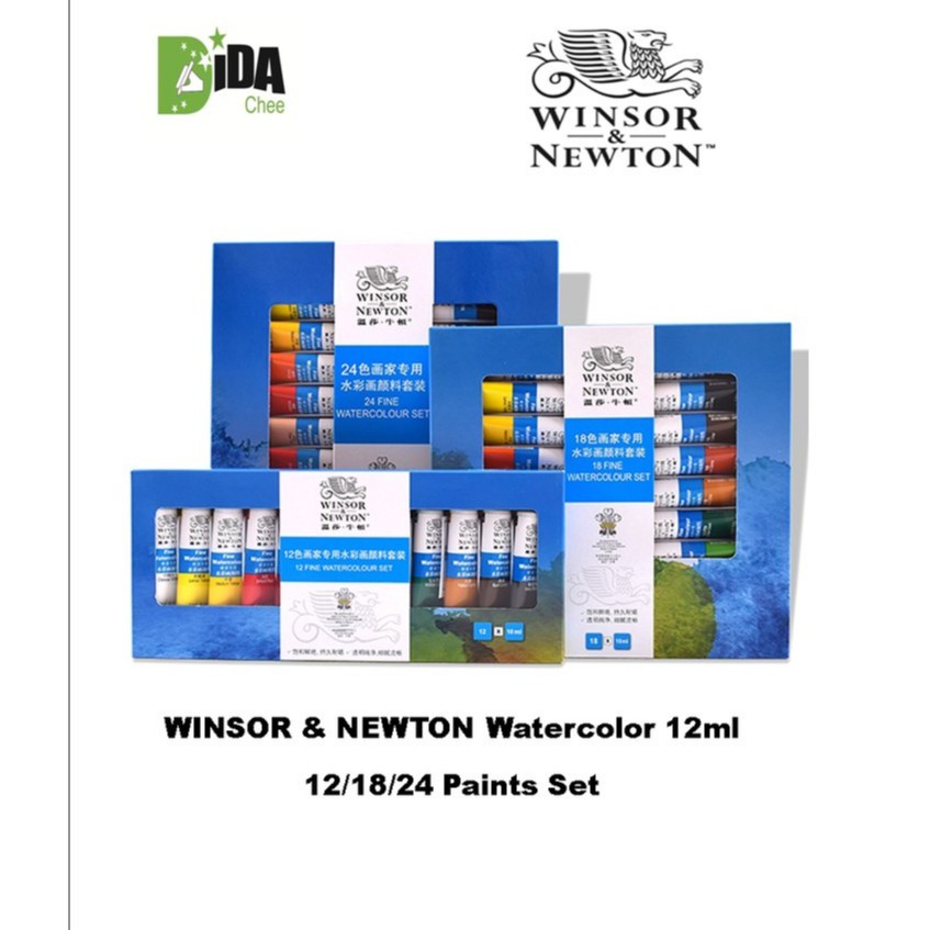Winsor Newton Watercolor 10ml 12/ 18/ 24 Paints Set Shopee Malaysia