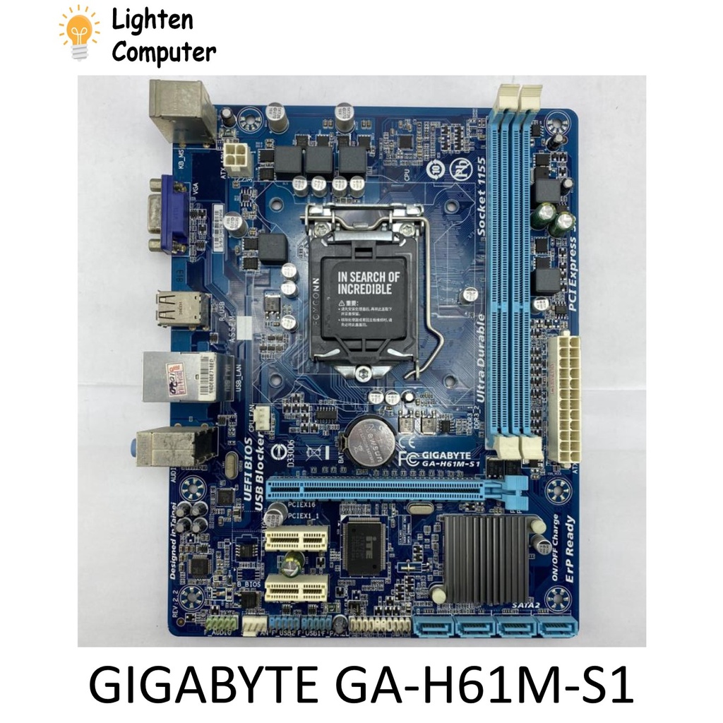 GIGABYTE GAH61MS1 / GAH61MDS2 H61 1155 SOCKET INTEL 2nd/3rd GEN MOTHERBOARD Used Shopee