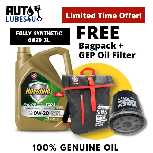 Caltex Havoline ProDS Fully Syn 0W20 3L (FOC Backpack + GEP Oil Filter
