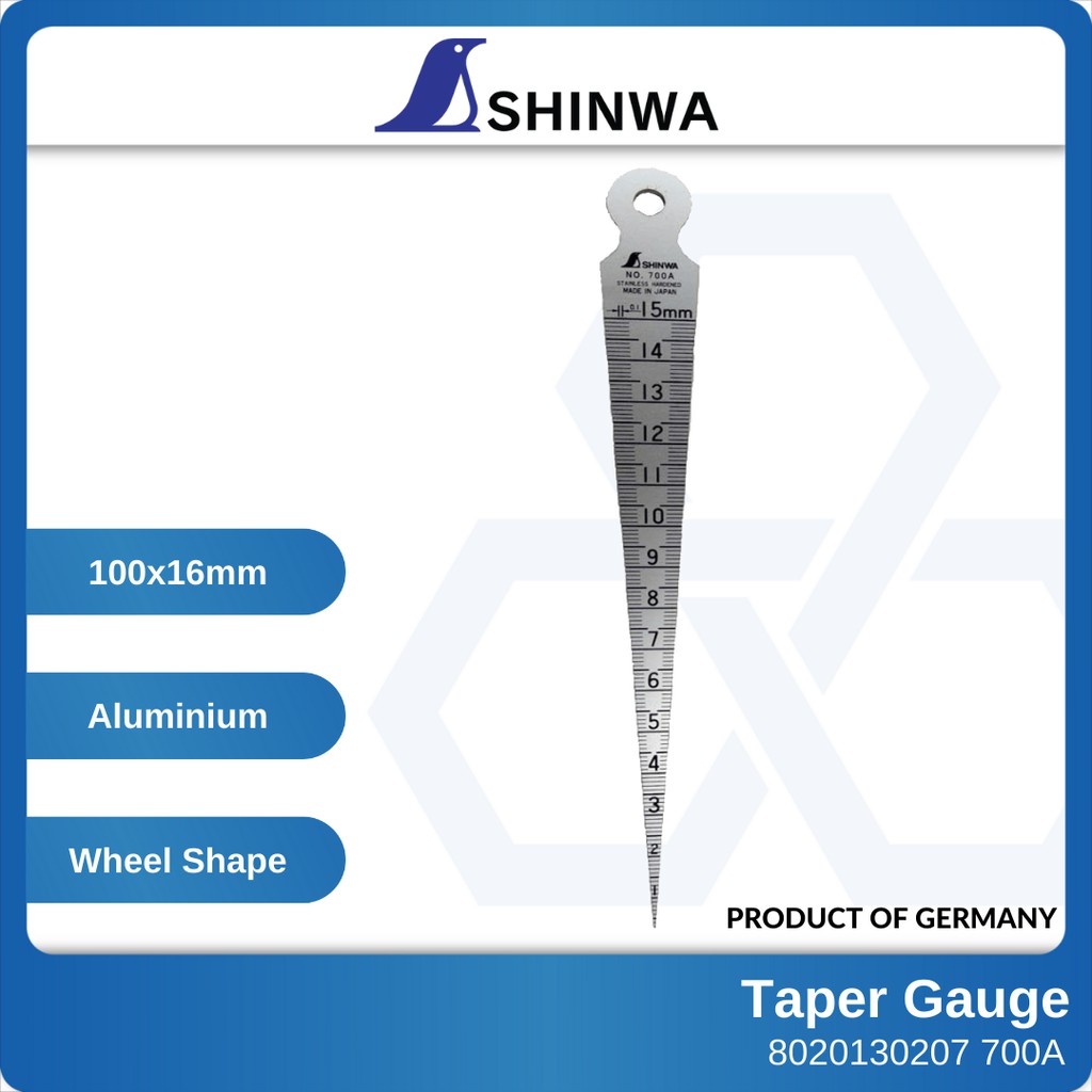SHINWA 115MM Taper Gauge Stainless Steel Gap Taper Depth Welding Steel