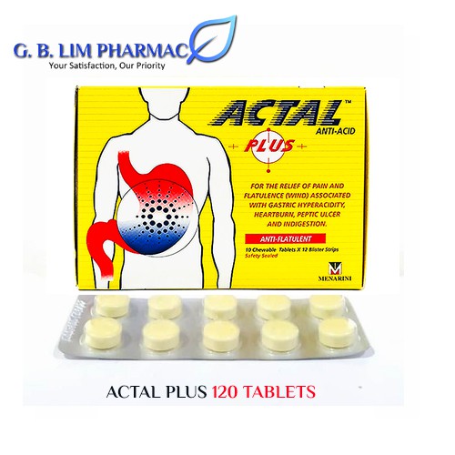 Actal Plus Antacid Tab (30 Tablets / 120 Tablets) EXP 02/2023 Shopee