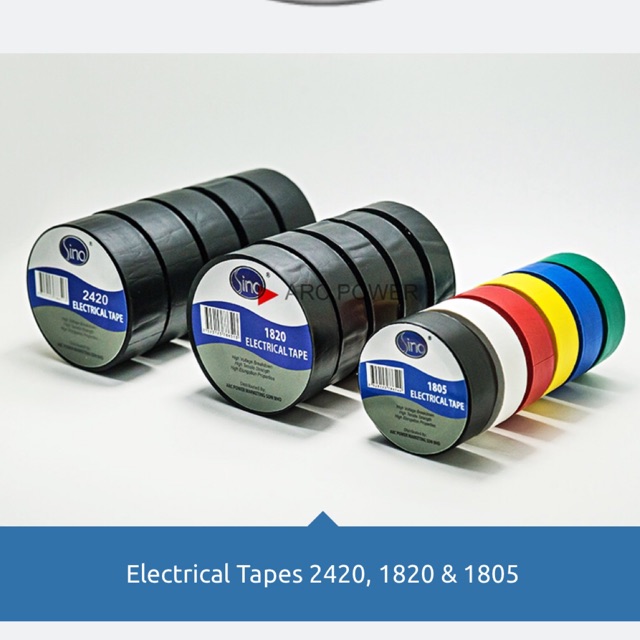 Sino 1805 Electrical Tape / PVC Insulate Tape Color Black Shopee