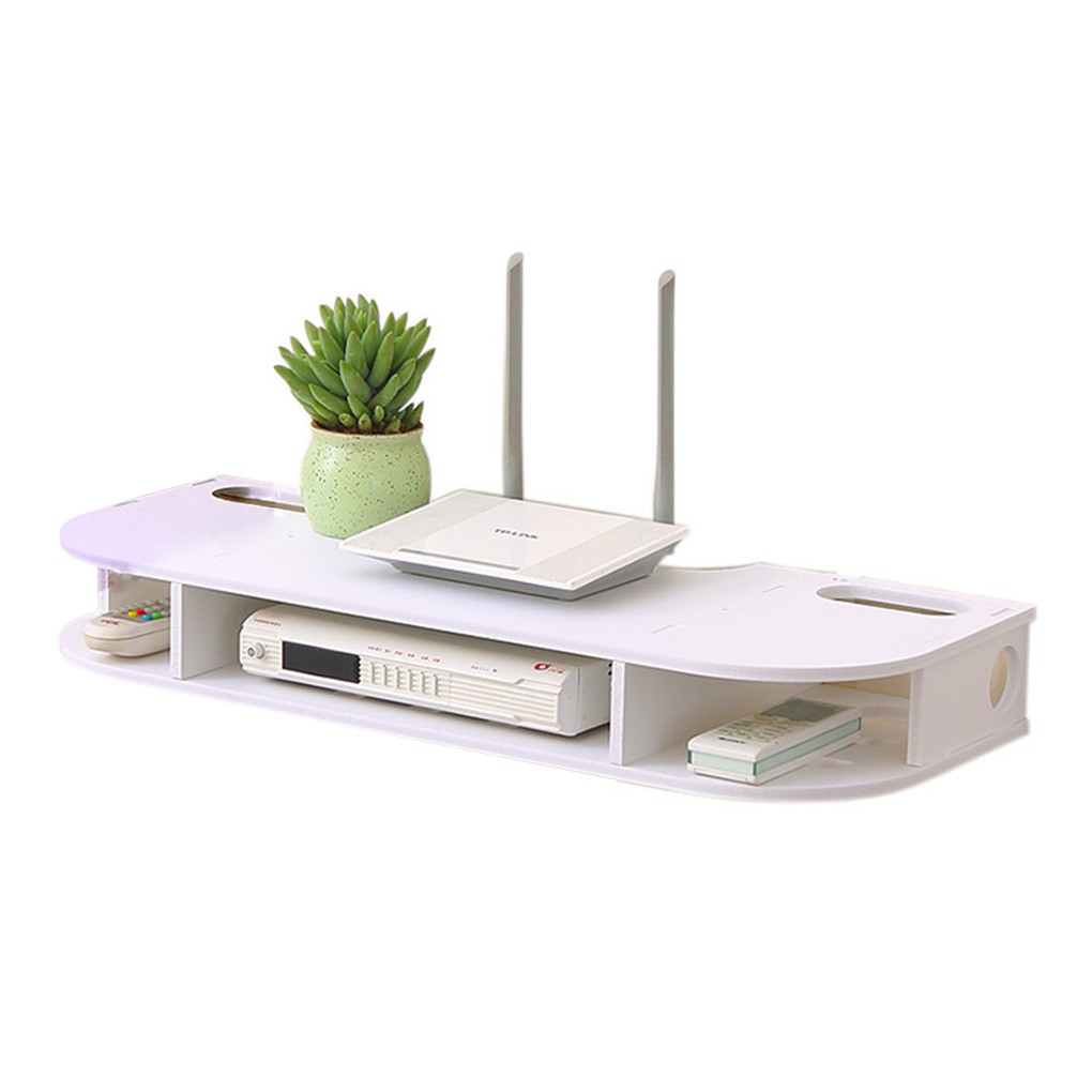 ELENWall Mounted TV Settop Box Shelf WIFI Router Rack Wall Storage