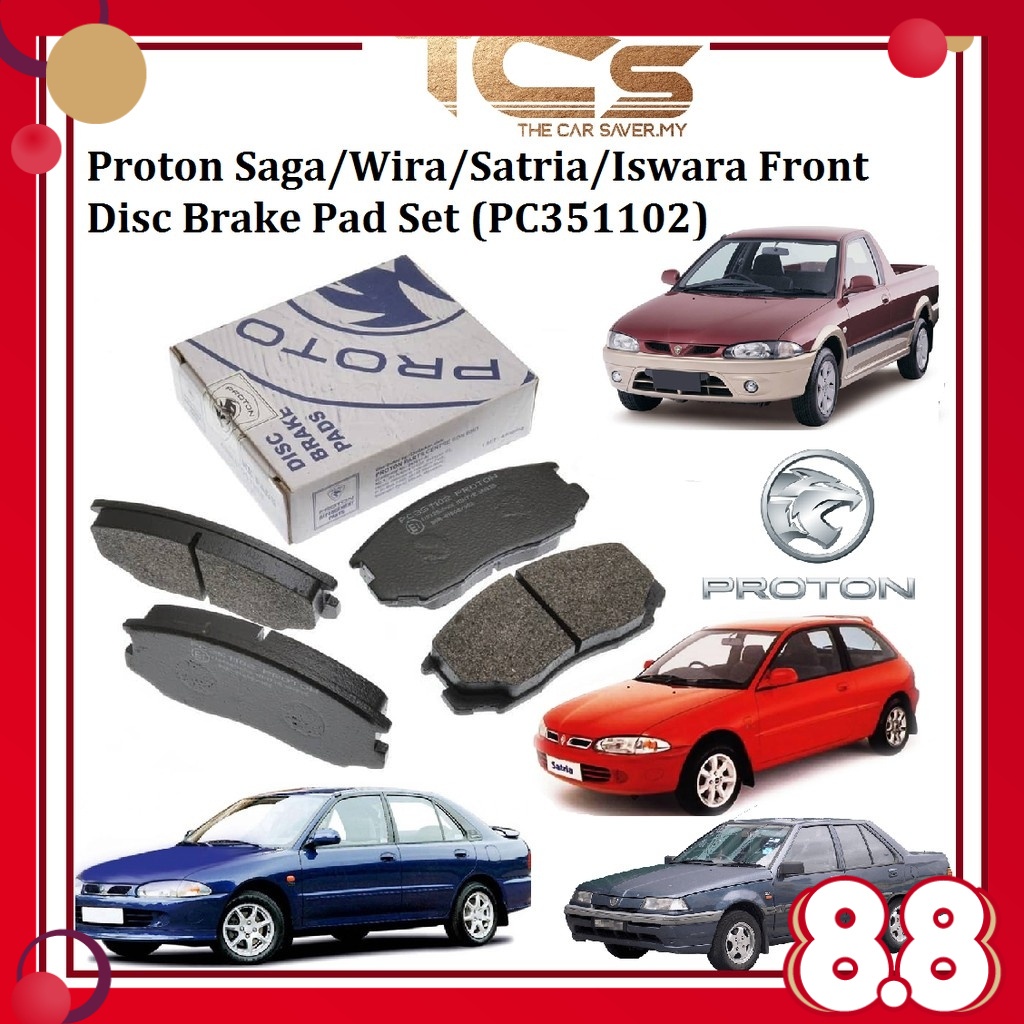 Proton Saga/Wira/Satria/Iswara Front Disc Brake Pads Set (PC351102