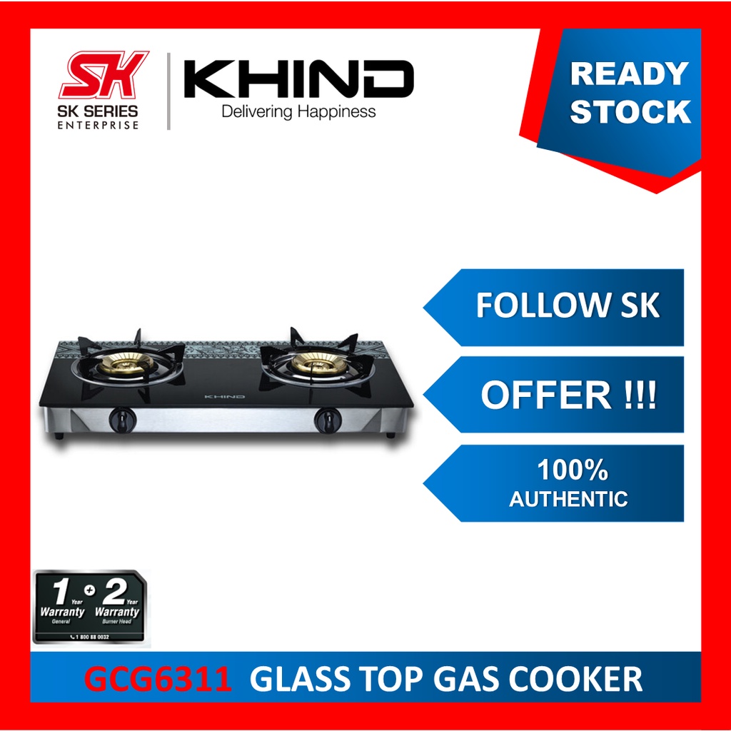 KHIND GLASS TOP GAS COOKER GCG6311 DAPUR GAS KACA Shopee Malaysia