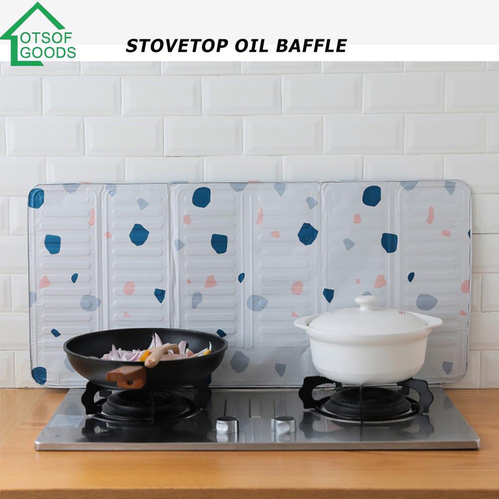 【lotsofgoods】 Aluminum Foil Wall Oil Splash Guard Gas Stove Shield Oil Splatter Screen Shopee