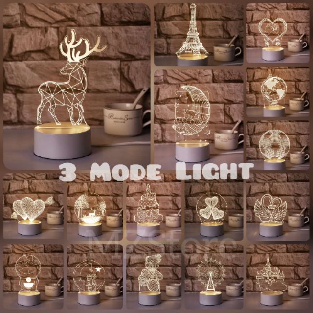 Creative Light 3D Acrylic Night LED Table Lamp Gift Home Decoration