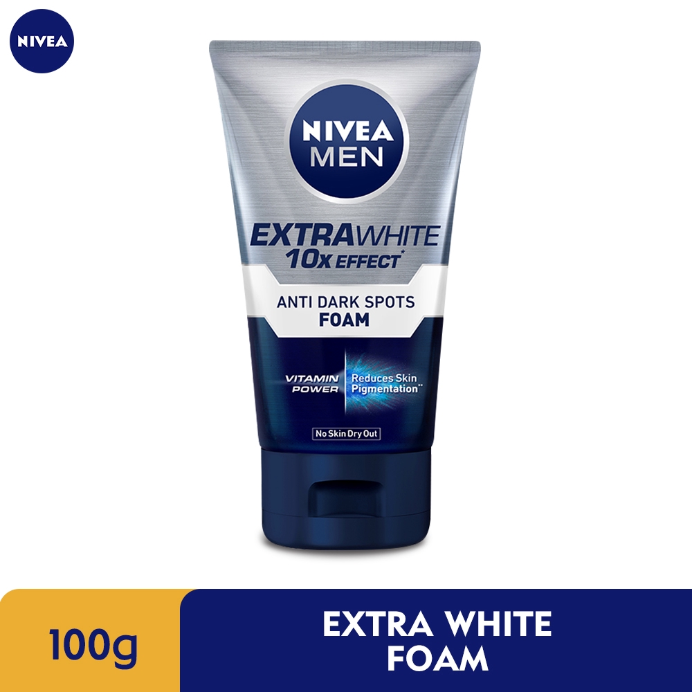 NIVEA Men Cleanser Extra Whitening Facial Foam (100g) Shopee Malaysia