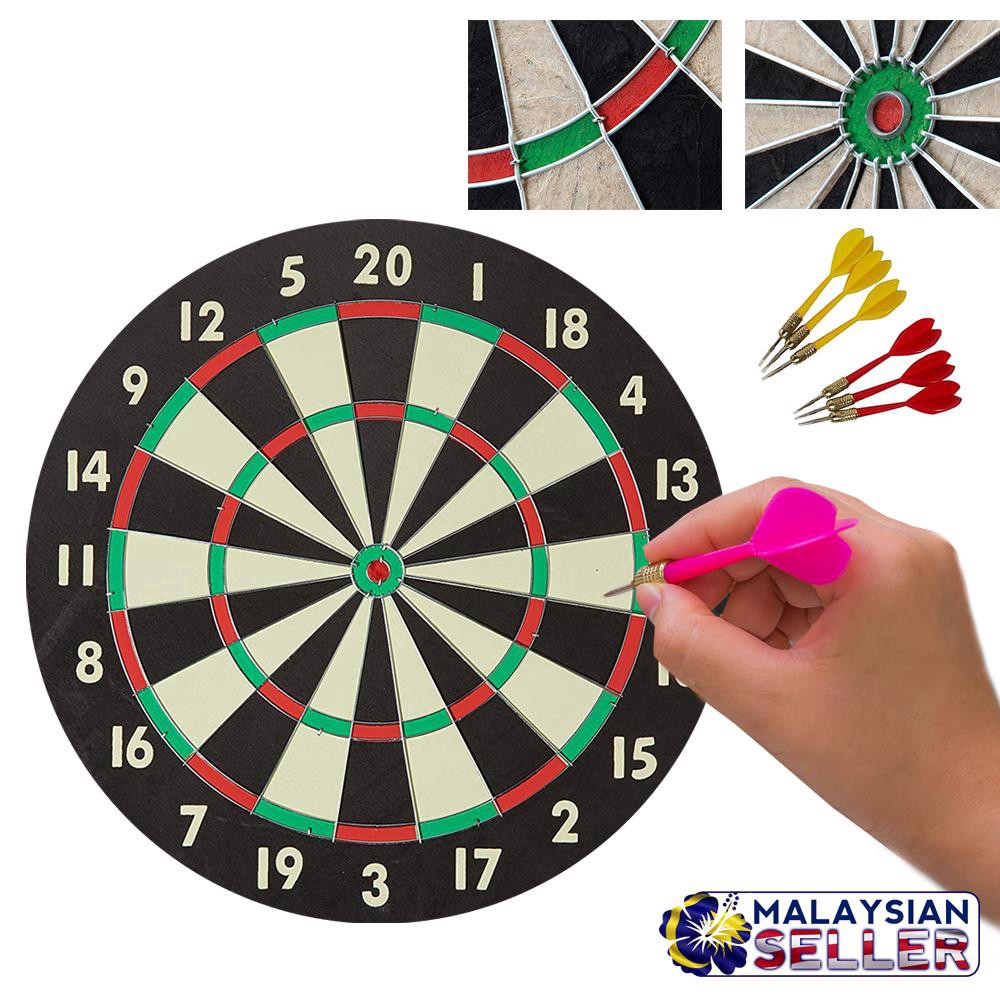 Good Quality 17 inch Dart Board Game Set with Six Included
