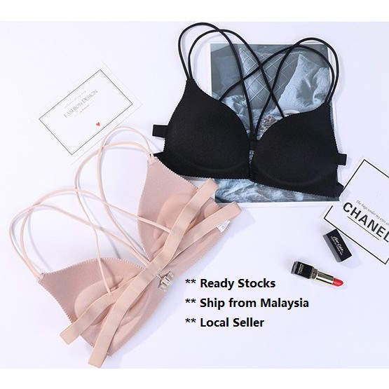 Korean Beauty Back Wireless Sexy Strappy Bralette Front Buckle Sports