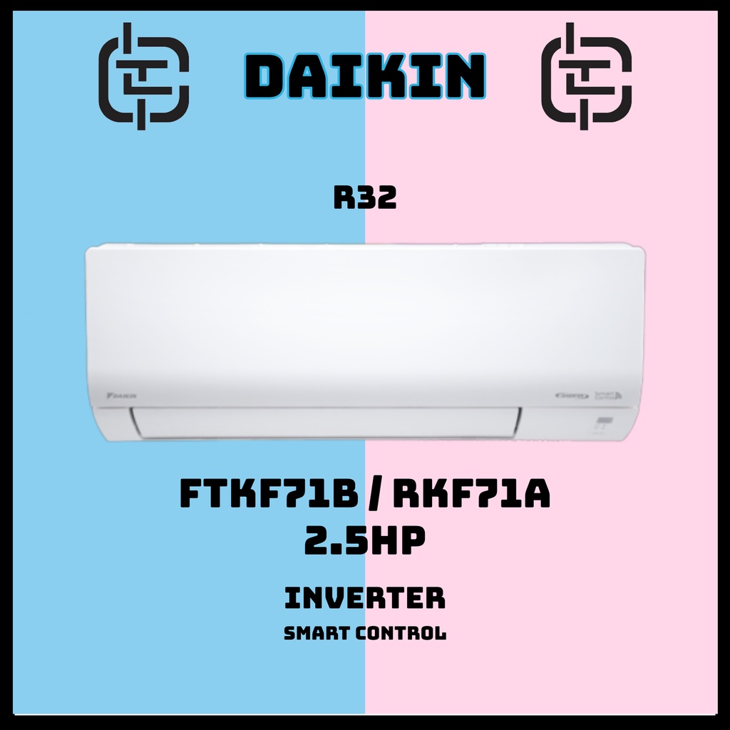 Daikin Air Conditioner Wall Mounted Standard Inverter R32 2.5HP FTKF71B