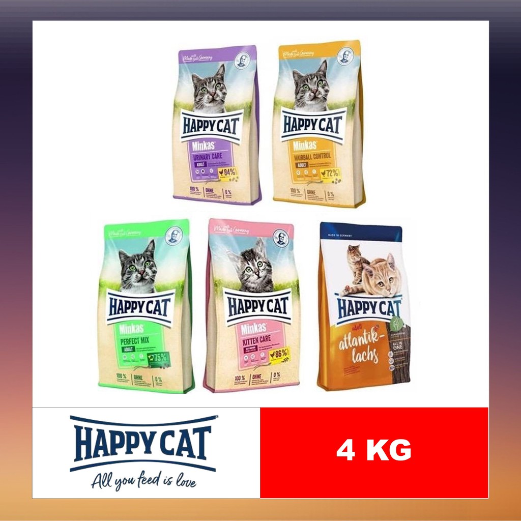 HAPPY CAT DRY FOOD 4KG [HAPPY CAT HAIRBALL CONTROL, HAPPY CAT PERFECT