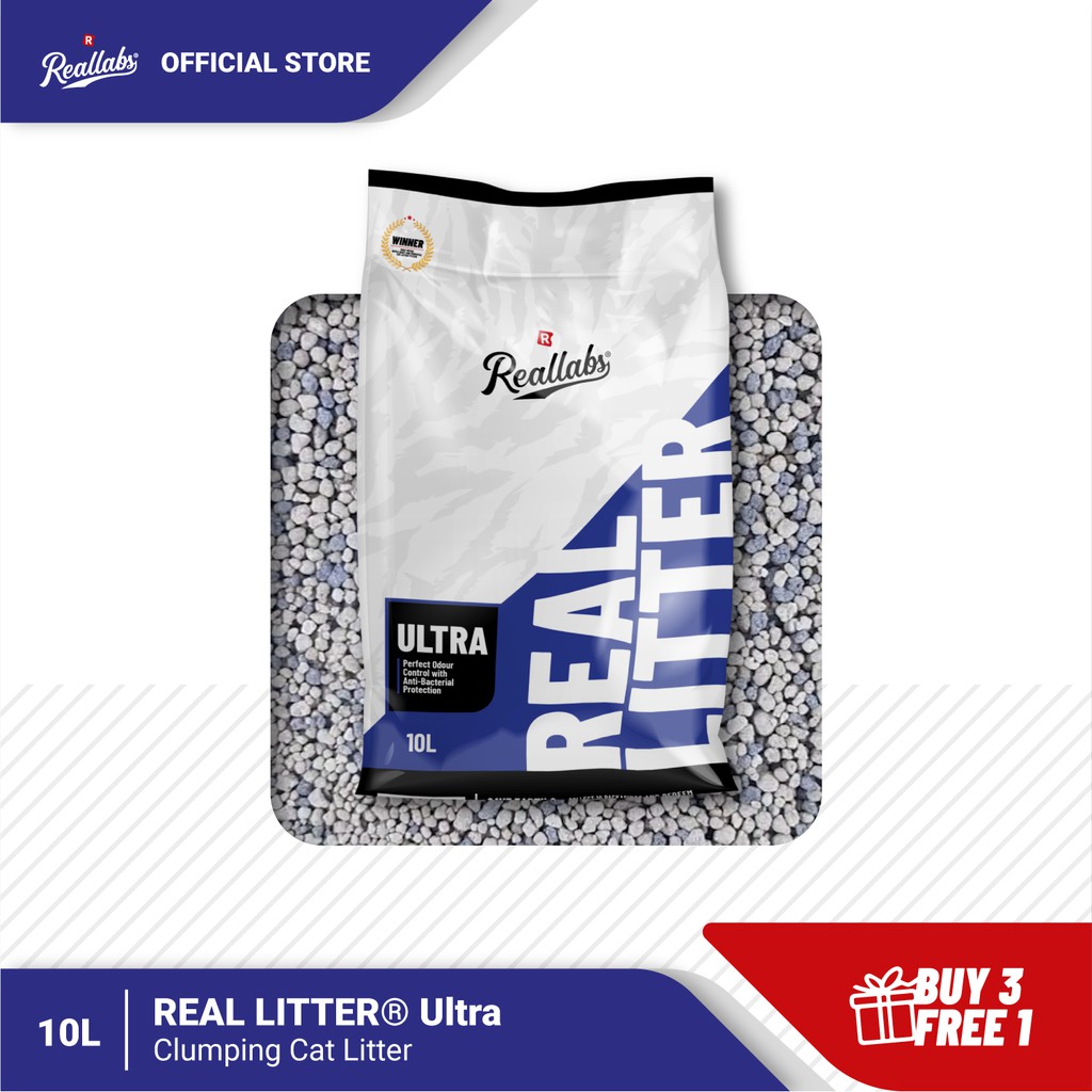 NOV PROMO! Buy3Free1 REAL LITTER® Ultra 10L Perfect Cat Litter ( Pasir Kucing ) Shopee