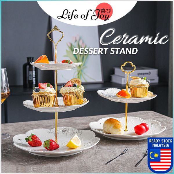 PREMIUM 3 Tiers CERAMIC Cake Stand / Dessert Rack / Cake Display Stand