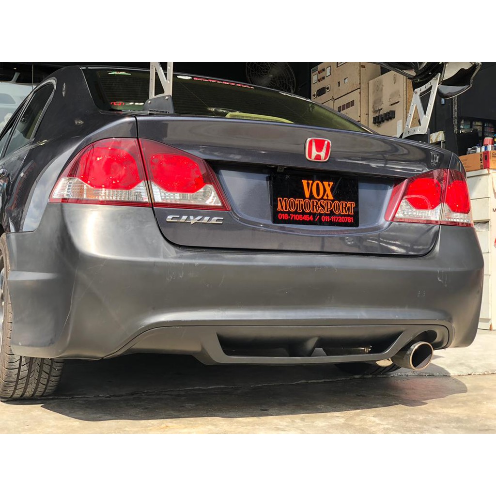 honda civic fd type r pp bumper belakang with diffuser fit untuk honda