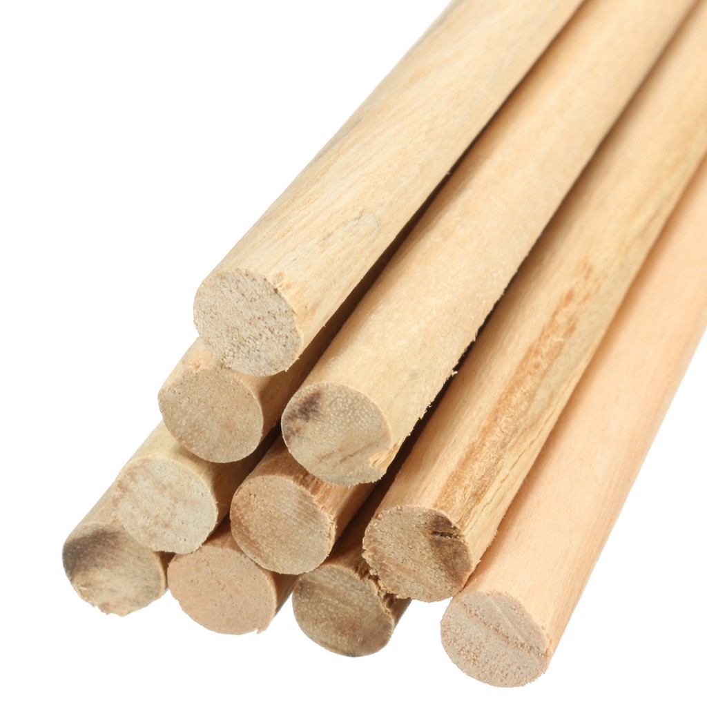 10pcs Wooden Arts Craft Sticks Dowels Pole Rods Sweet Trees Wood Stick