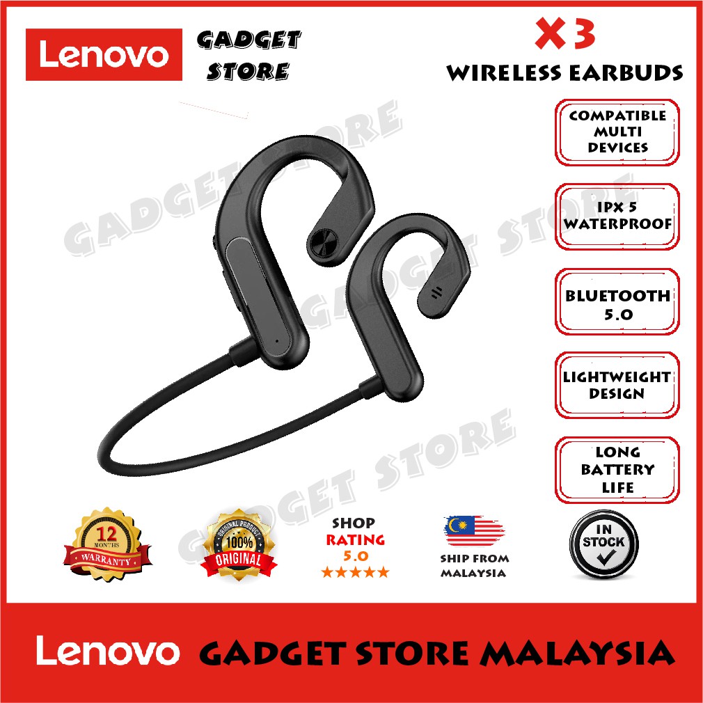 Lenovo X3 Titanium Bone Conduction Wireless Headphones BT