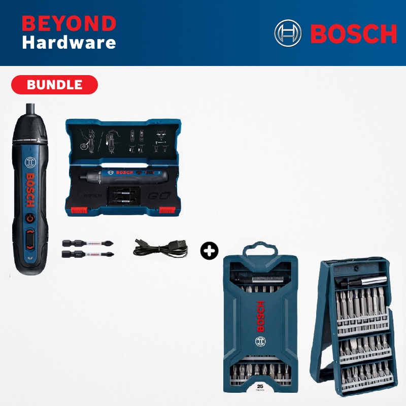 BOSCH GO 2 SOLO Smart Screwdriver 06019H21L1 + BOSCH 25pcs Mini XLine