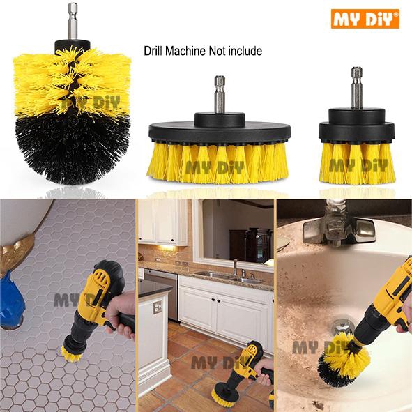 MYDIYHOMEDEPOT 3 PCS Drill Scrubber Brush / Drill Brush Attachment