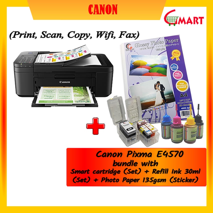 CANON PIXMA E4570 AIO PRINTER (Print/Scan/Copy/Fax) + Photo Paper