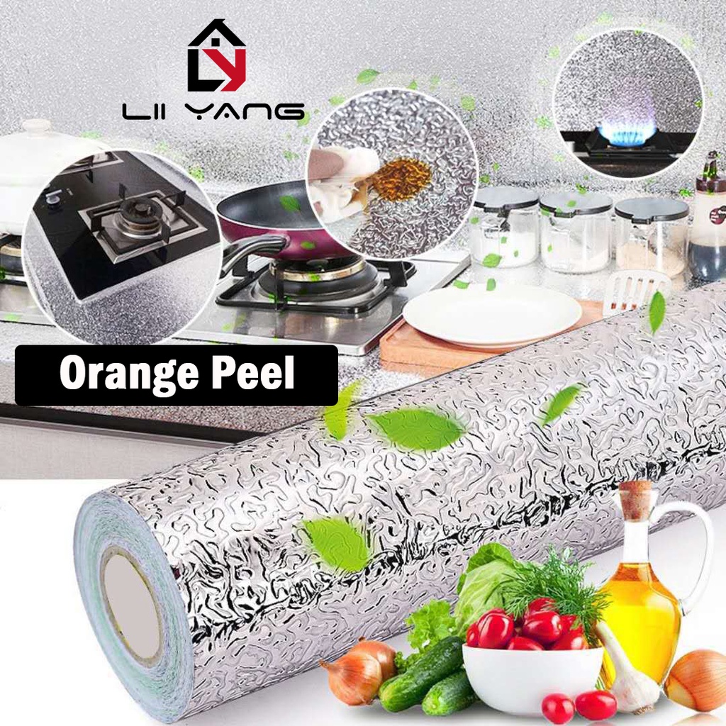 Aluminum Foil Wallpaper Oil Proof Kitchen Wallpaper Sticker 40cm x 1M
