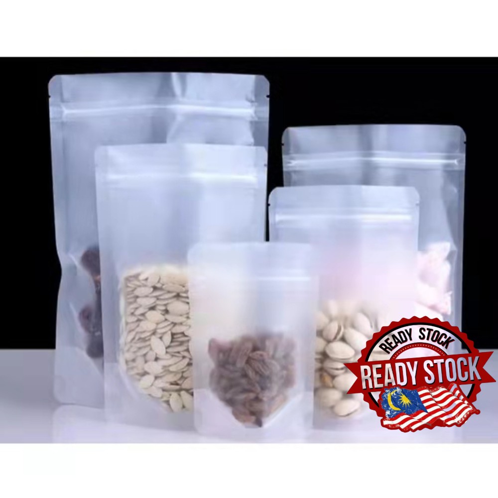 Beg Berzip Zip Matte Ziplock Bag Food Grade Plastic Bag Translucent