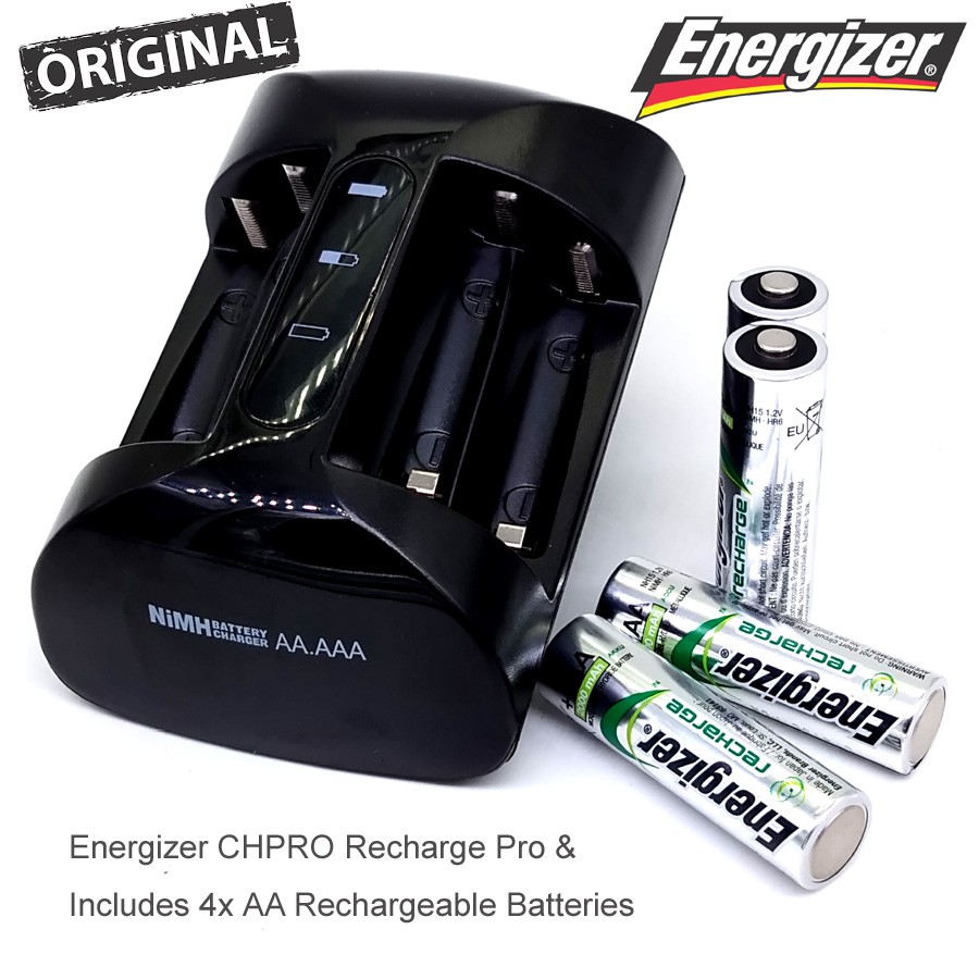 Original Energizer Recharge Pro Includes 4x AA Rechargeable Batteries