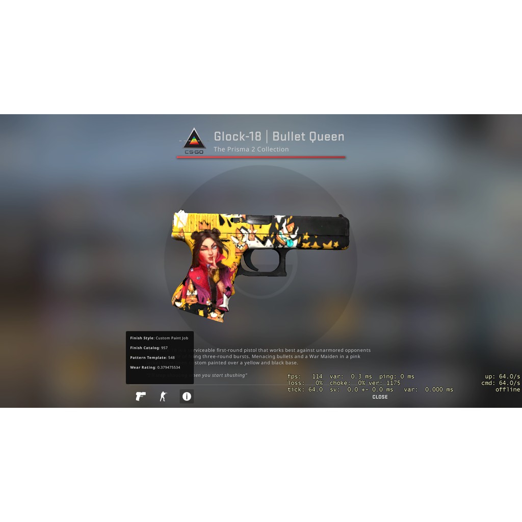 CSGO Skins Glock18 Bullet Queen, Vogue, Water Elemental Shopee Malaysia
