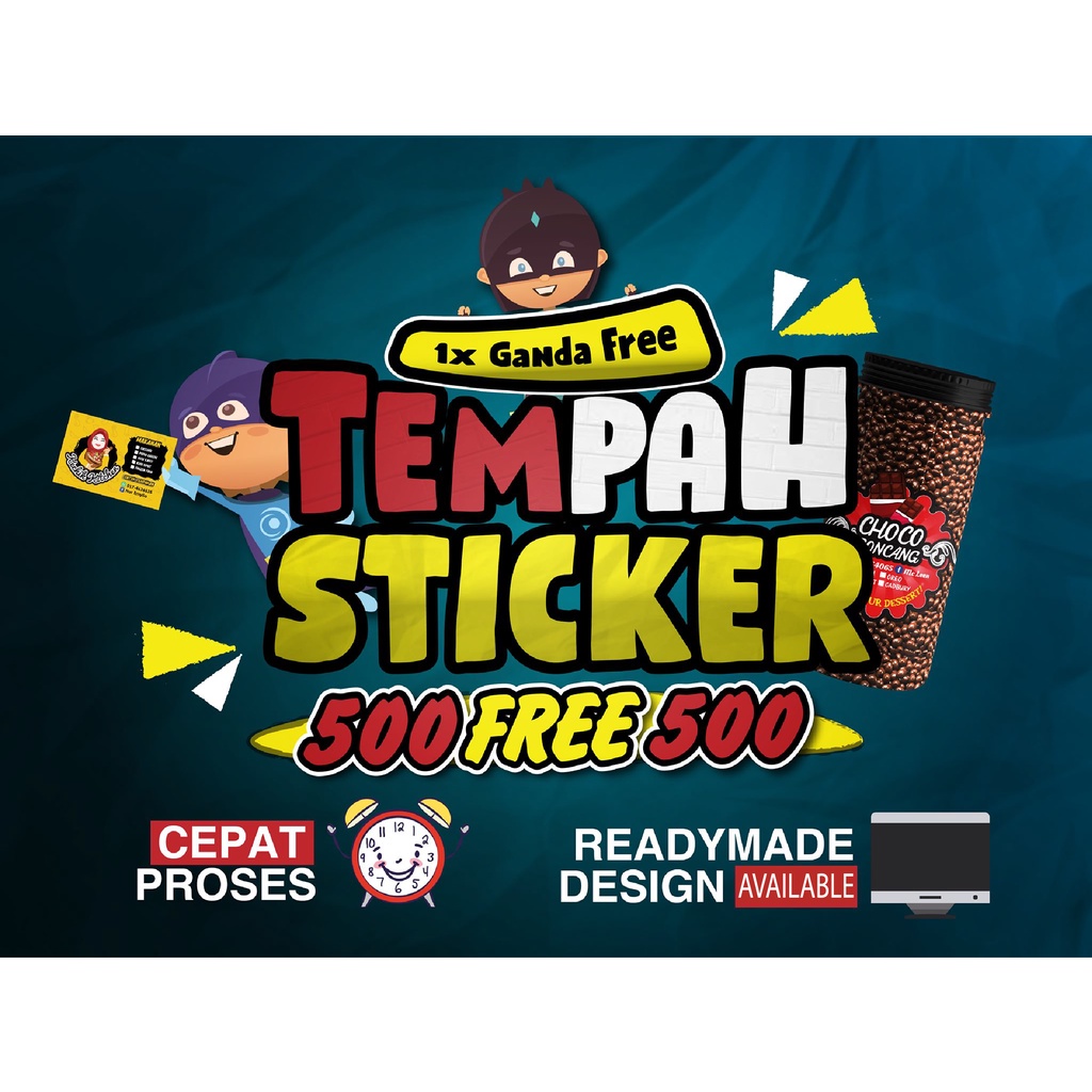 MOQ50PCS (Buy 100 Free 100 label sticker label Printing) PRODUK MURAH