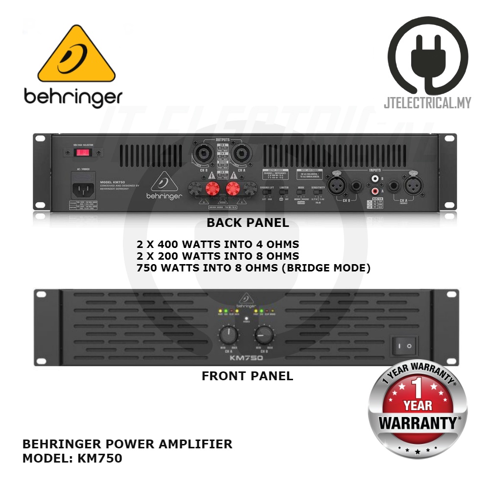 Behringer KM750 Stereo 750Watt Power Amplifier Shopee Malaysia